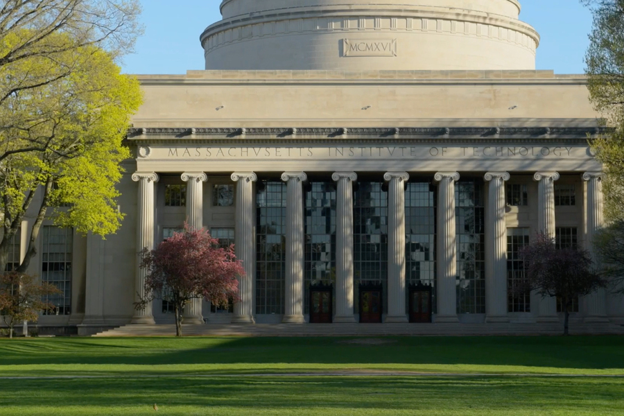 a view from the courtyard of the MIT dome