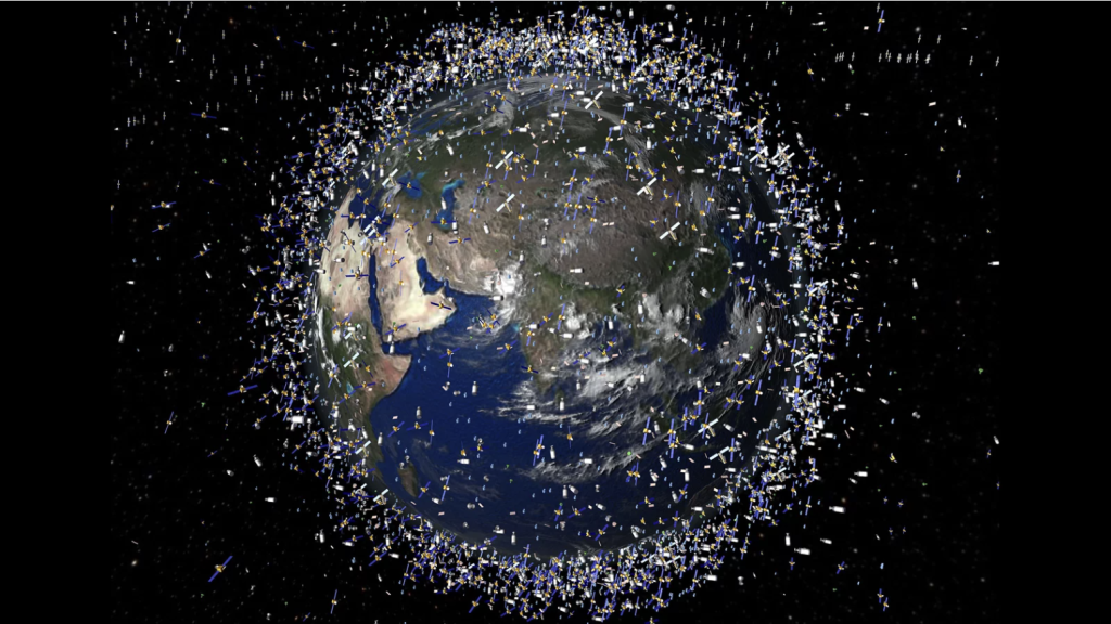 TOPSHOT - A computer-generated artists impression released by the European Space Agency (ESA) depicts an approximation of 12 000 objects in orbit around the Earth. -/ESA/AFP via Getty Images