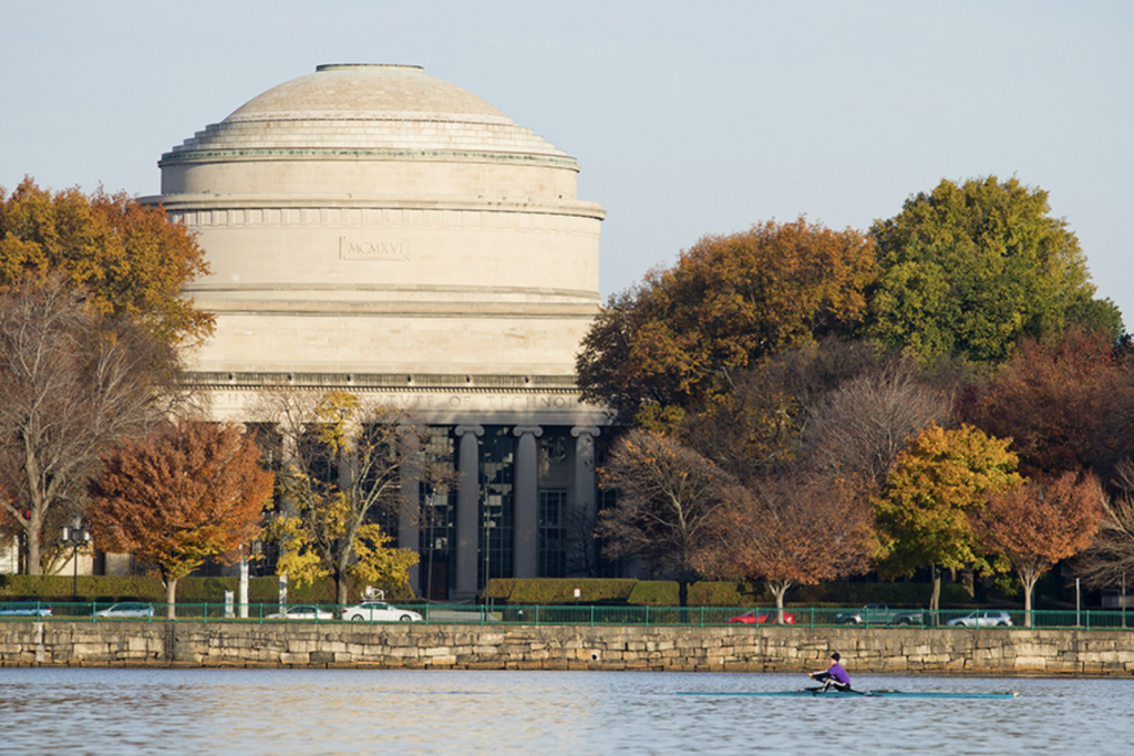 MIT dome, fall foliage, Charles river, rowing, photo credit Dominick Reuter